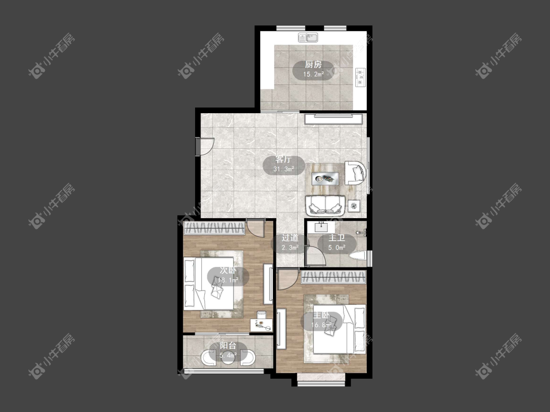 镇江水岸春天在售二手房源户型图_小牛看房