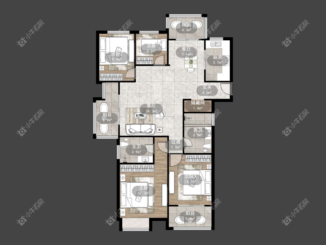 镇江紫竹园在售二手房源户型图_小牛看房