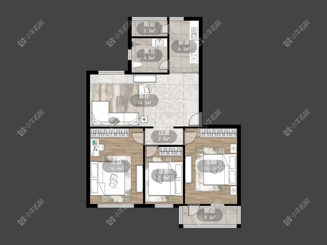镇江丹桂园南区在售二手房源户型图_小牛看房