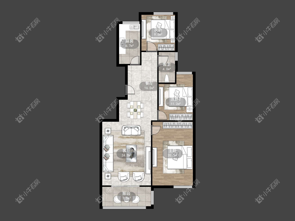 镇江汇金天地在售二手房源户型图_小牛看房