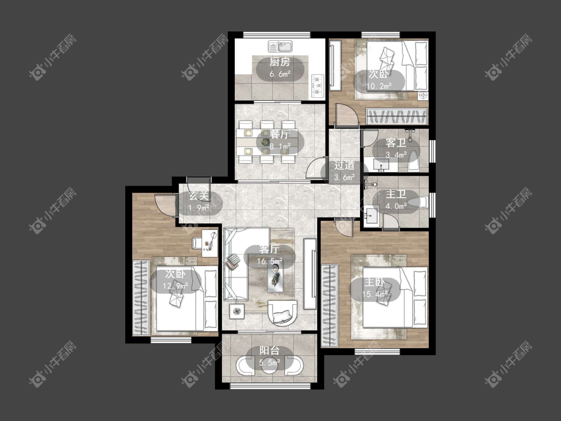 镇江悦河印象在售二手房源户型图_小牛看房