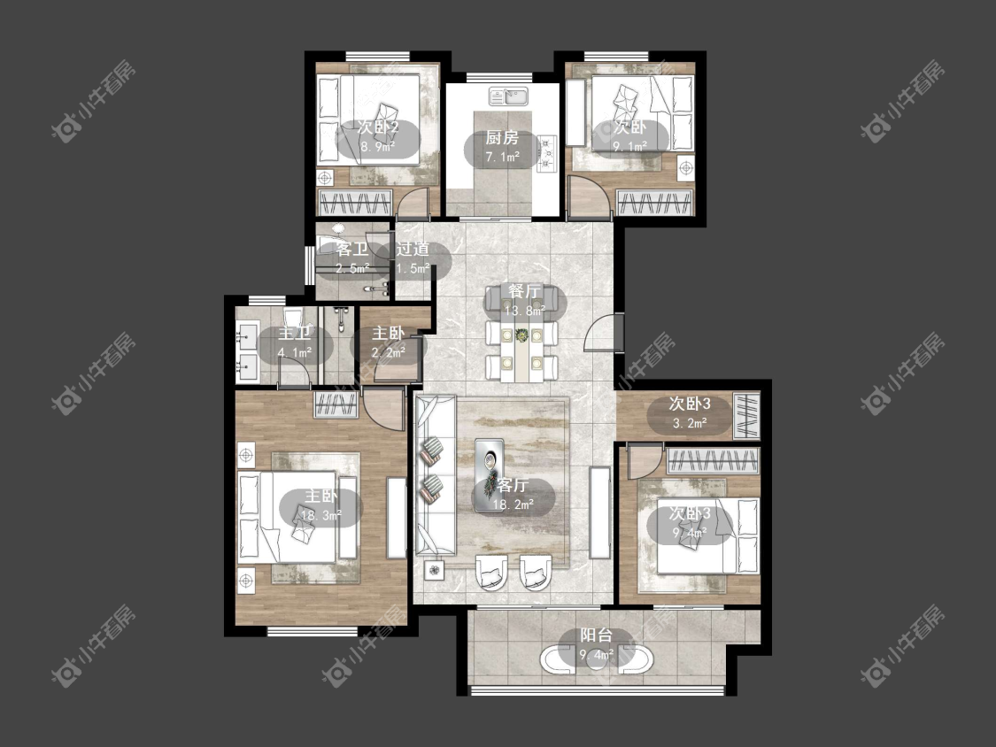 镇江中南熙悦城中南二期在售二手房源户型图_小牛看房