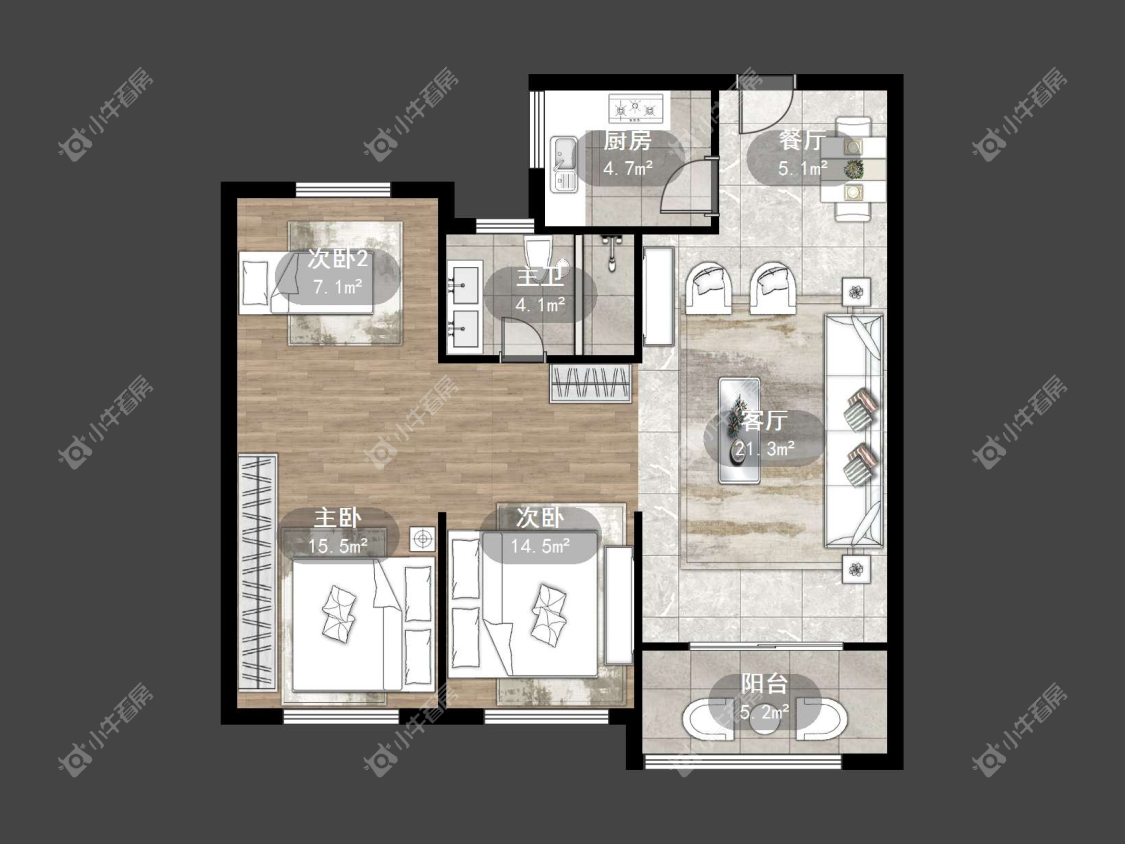 镇江华都幸福里在售二手房源户型图_小牛看房