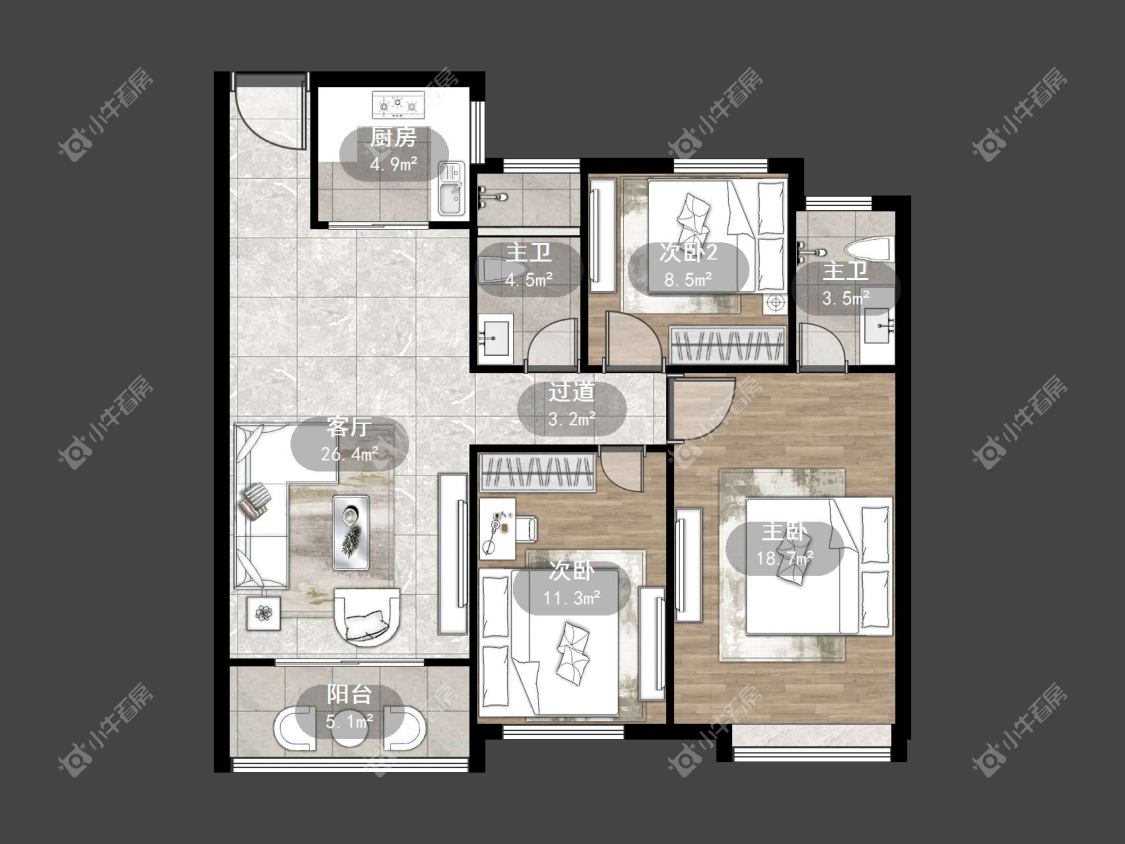 镇江大亚第一城在售二手房源户型图_小牛看房