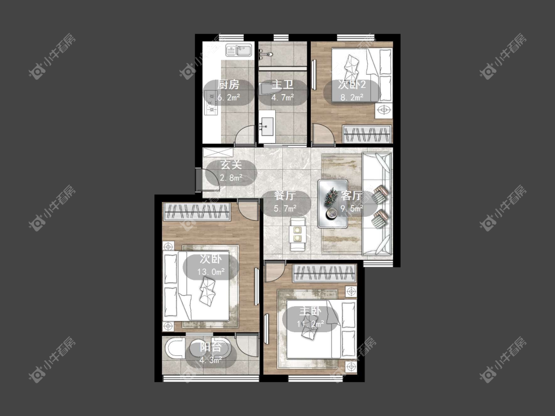 镇江华南老二村在售二手房源户型图_小牛看房