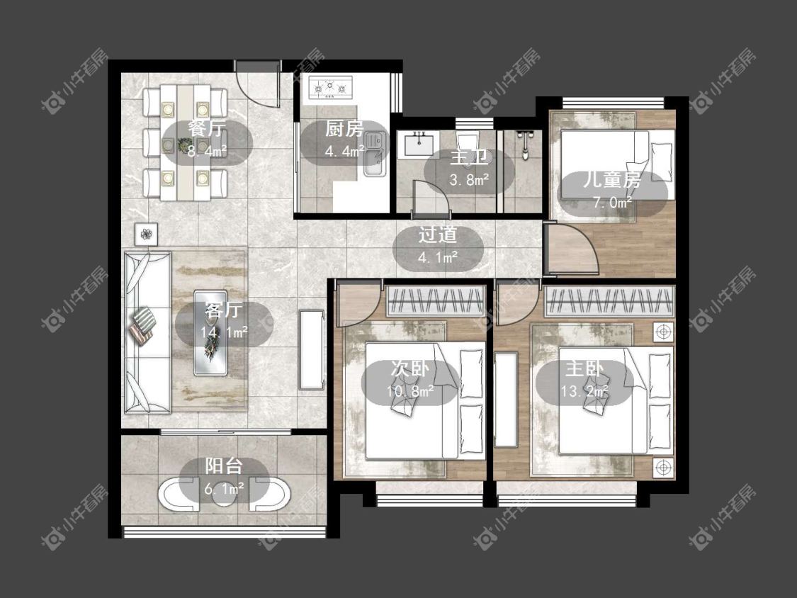 镇江中南君悦府中南一期在售二手房源户型图_小牛看房