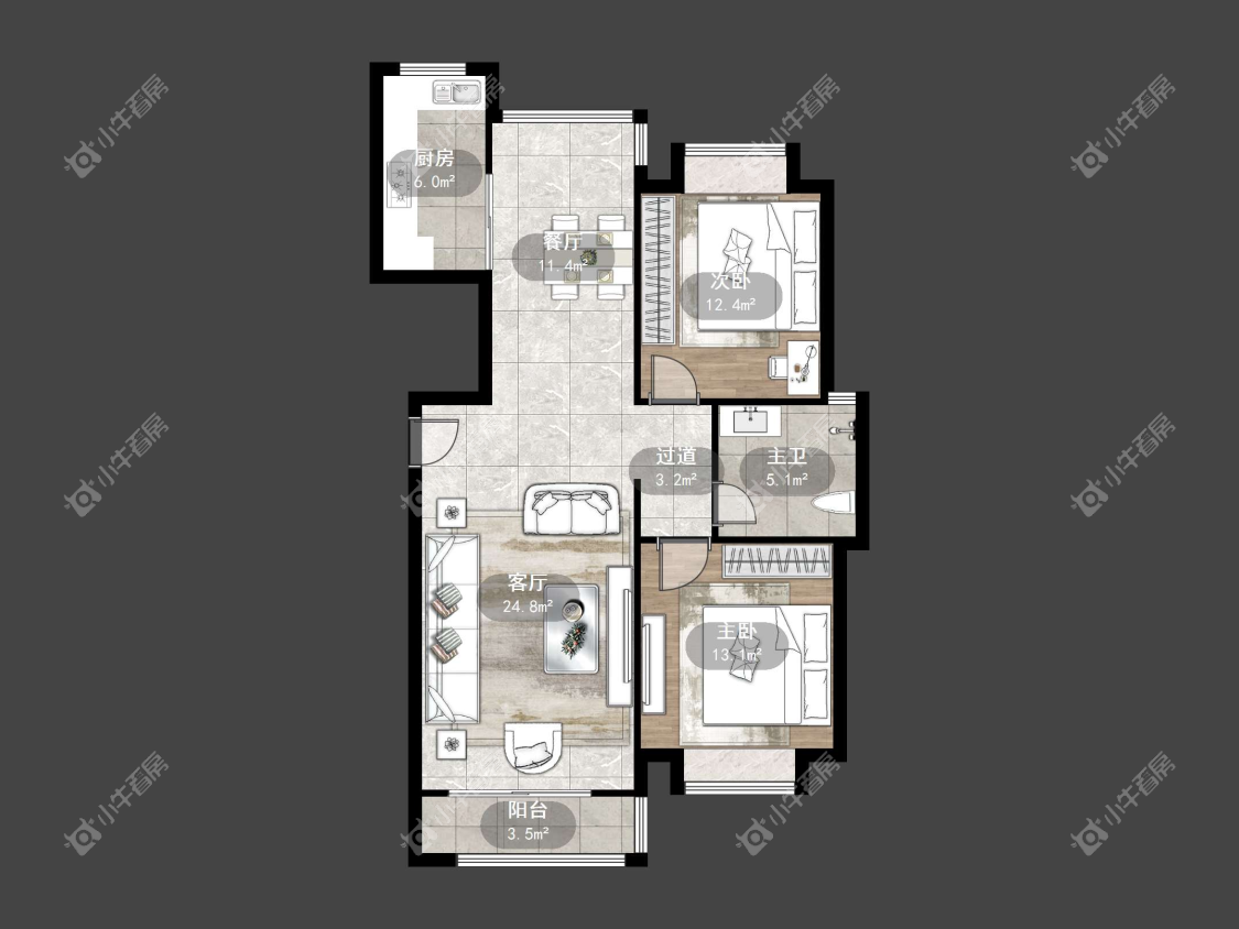 镇江澳都花城在售二手房源户型图_小牛看房