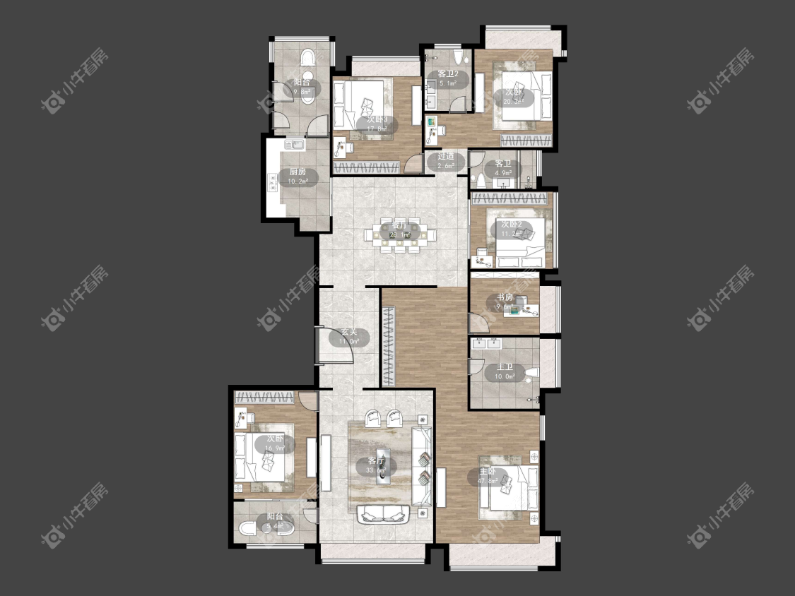 镇江恒大名都二三期在售二手房源户型图_小牛看房