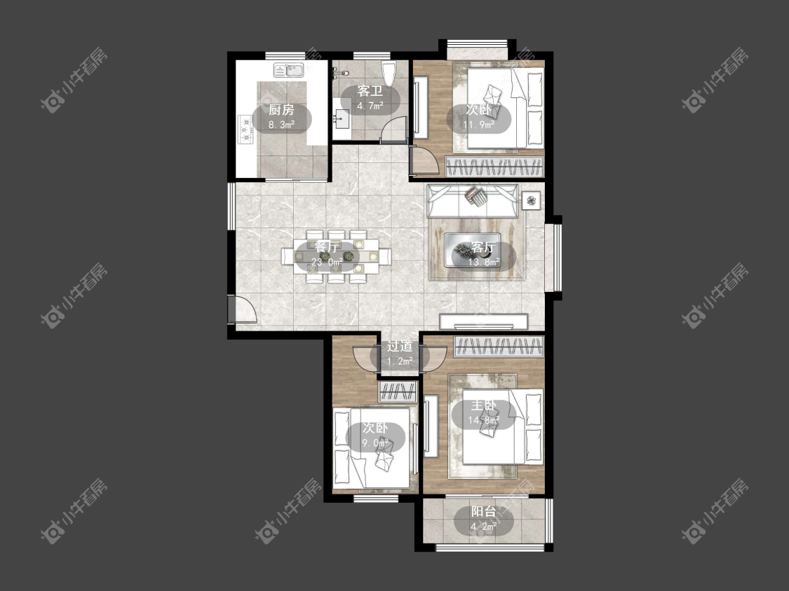 镇江金鼎城市花园在售二手房源户型图_小牛看房