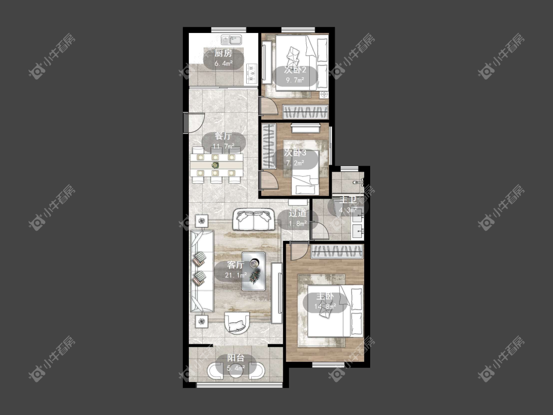 镇江华都幸福里在售二手房源户型图_小牛看房