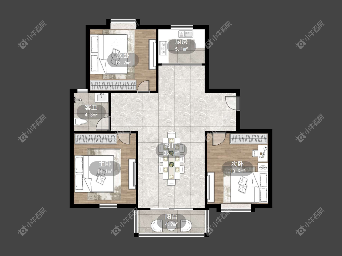 镇江锦尚名都在售二手房源户型图_小牛看房