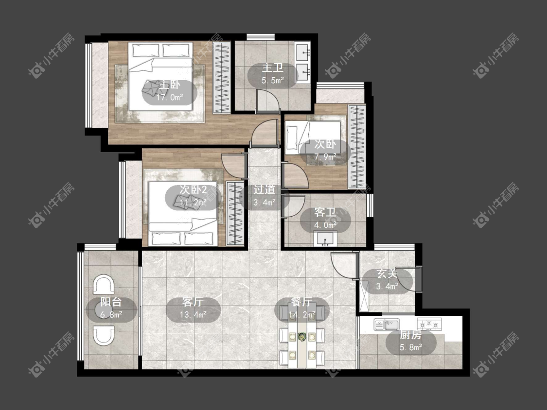 镇江恒大名都一期在售二手房源户型图_小牛看房