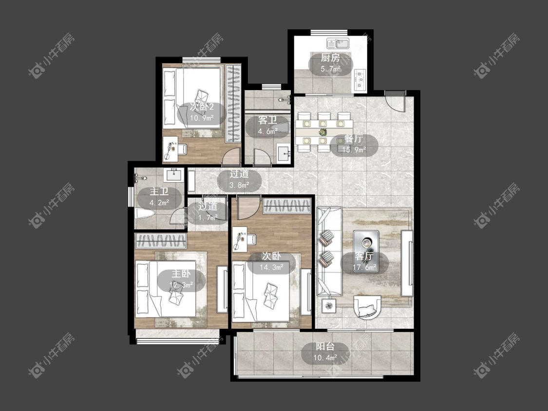 镇江荣城国际（中央公馆）在售二手房源户型图_小牛看房