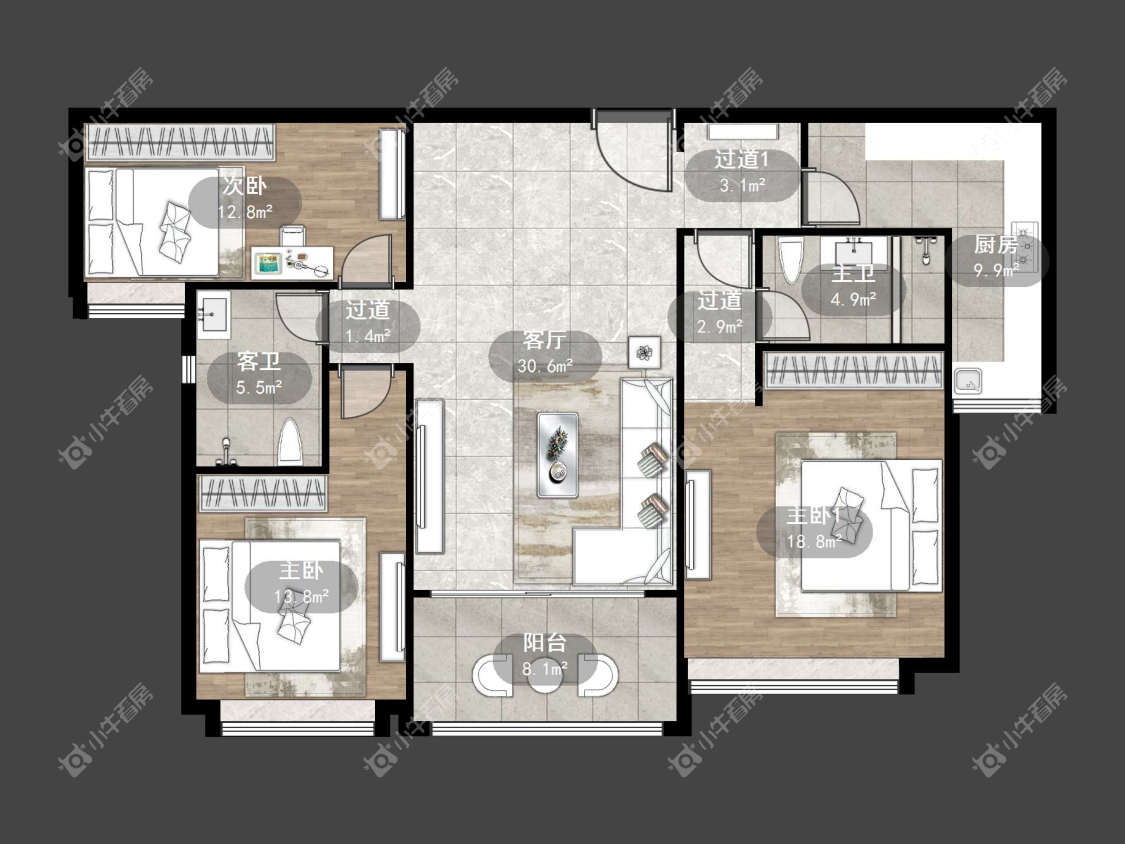 镇江恒大名都一期在售二手房源户型图_小牛看房