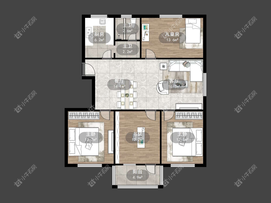 镇江华南园中园在售二手房源户型图_小牛看房