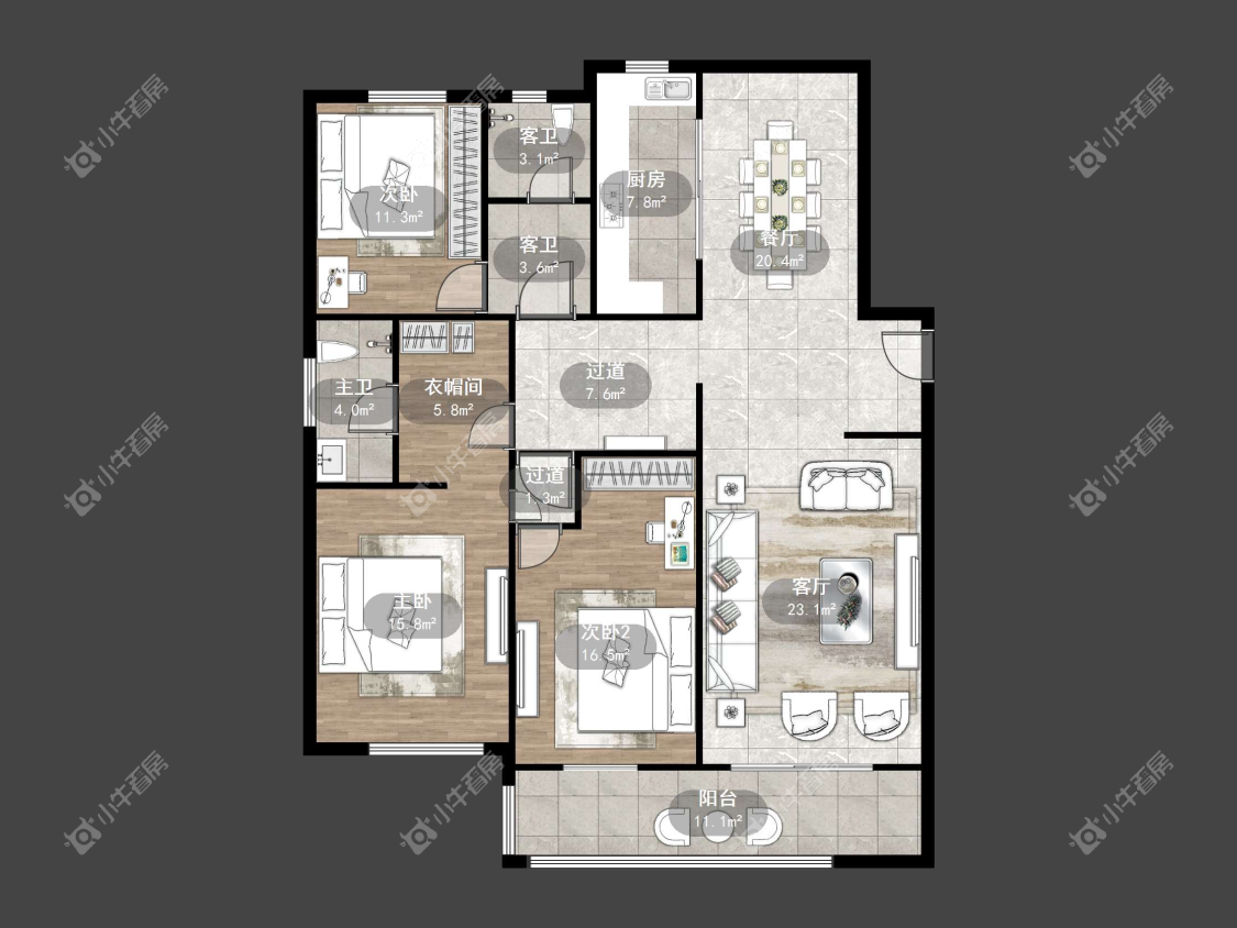 镇江凤凰郡在售二手房源户型图_小牛看房