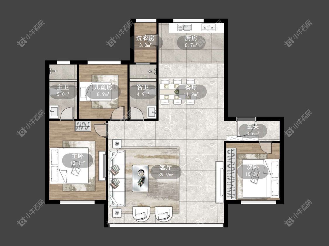 镇江金茂晓棠在售二手房源户型图_小牛看房