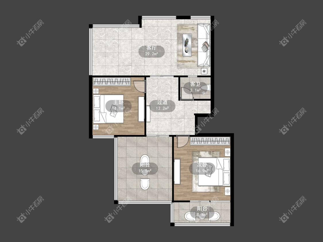 镇江锦尚名都在售二手房源户型图_小牛看房