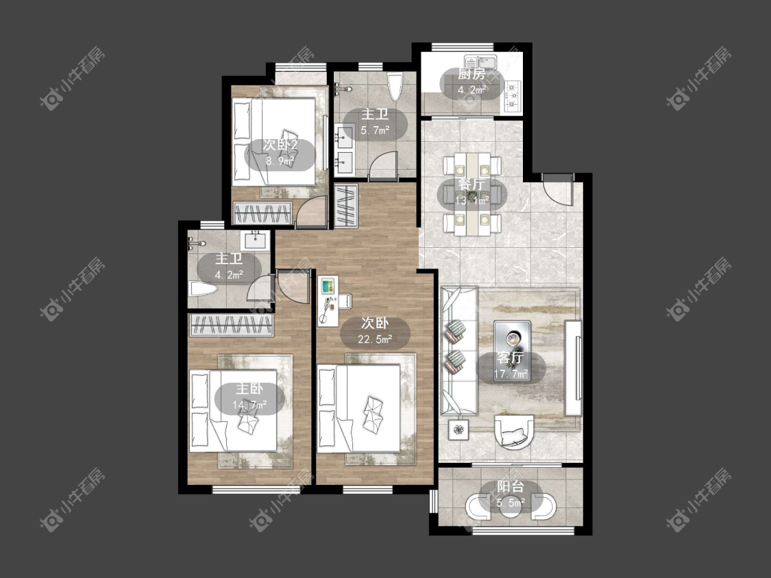 镇江荣城国际一期在售二手房源户型图_小牛看房