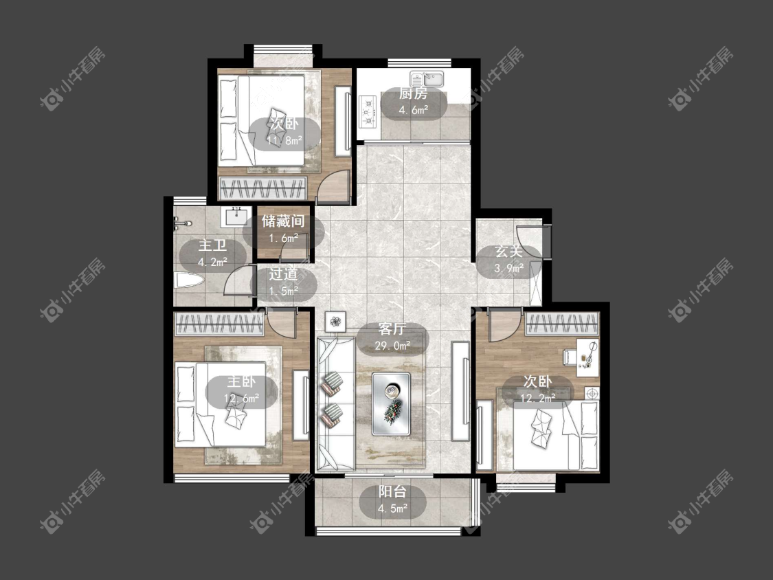 镇江锦尚名都在售二手房源户型图_小牛看房