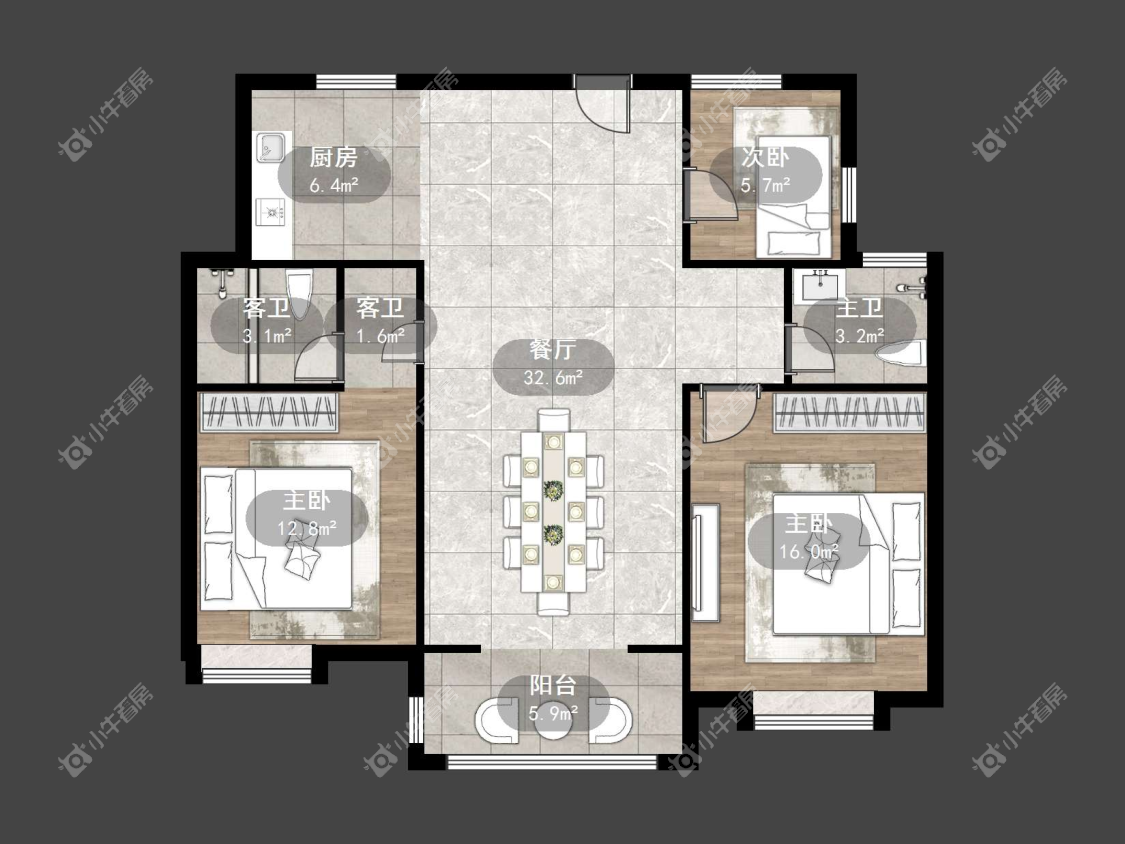 镇江司徒华圆城在售二手房源户型图_小牛看房
