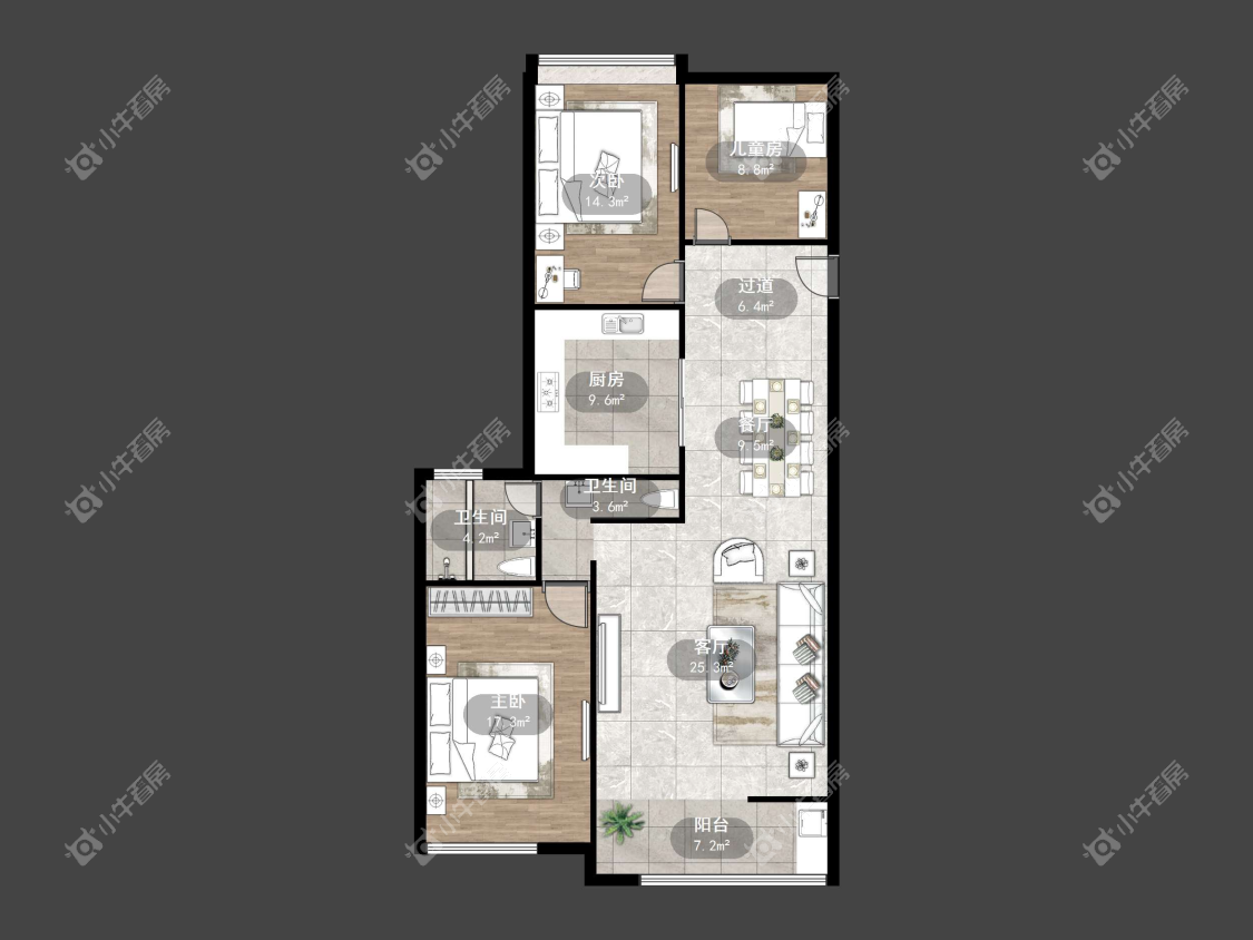镇江华都幸福里在售二手房源户型图_小牛看房