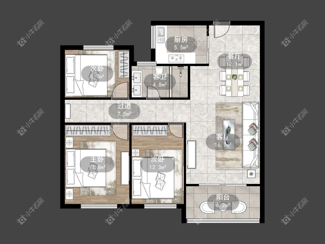 镇江华都幸福里在售二手房源户型图_小牛看房