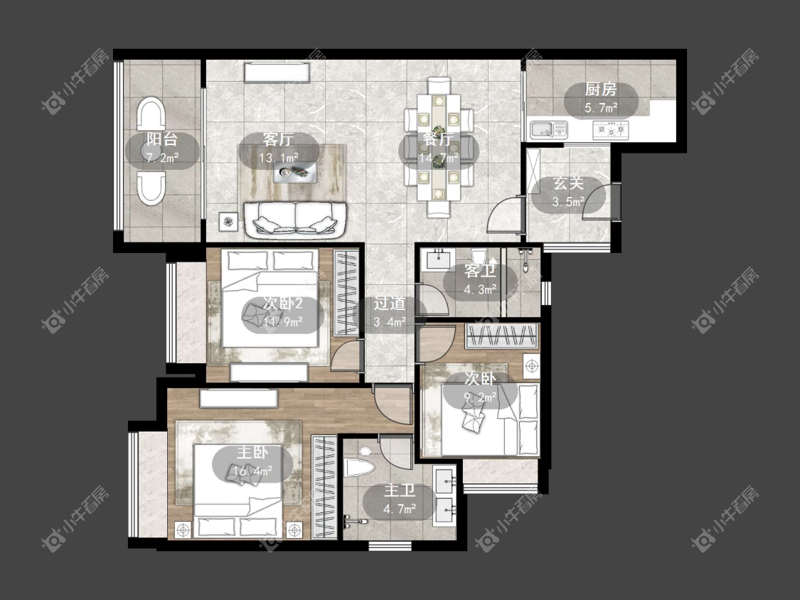镇江恒大名都一期在售二手房源户型图_小牛看房