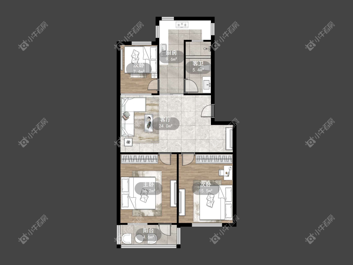 镇江热电厂住宅楼在售二手房源户型图_小牛看房