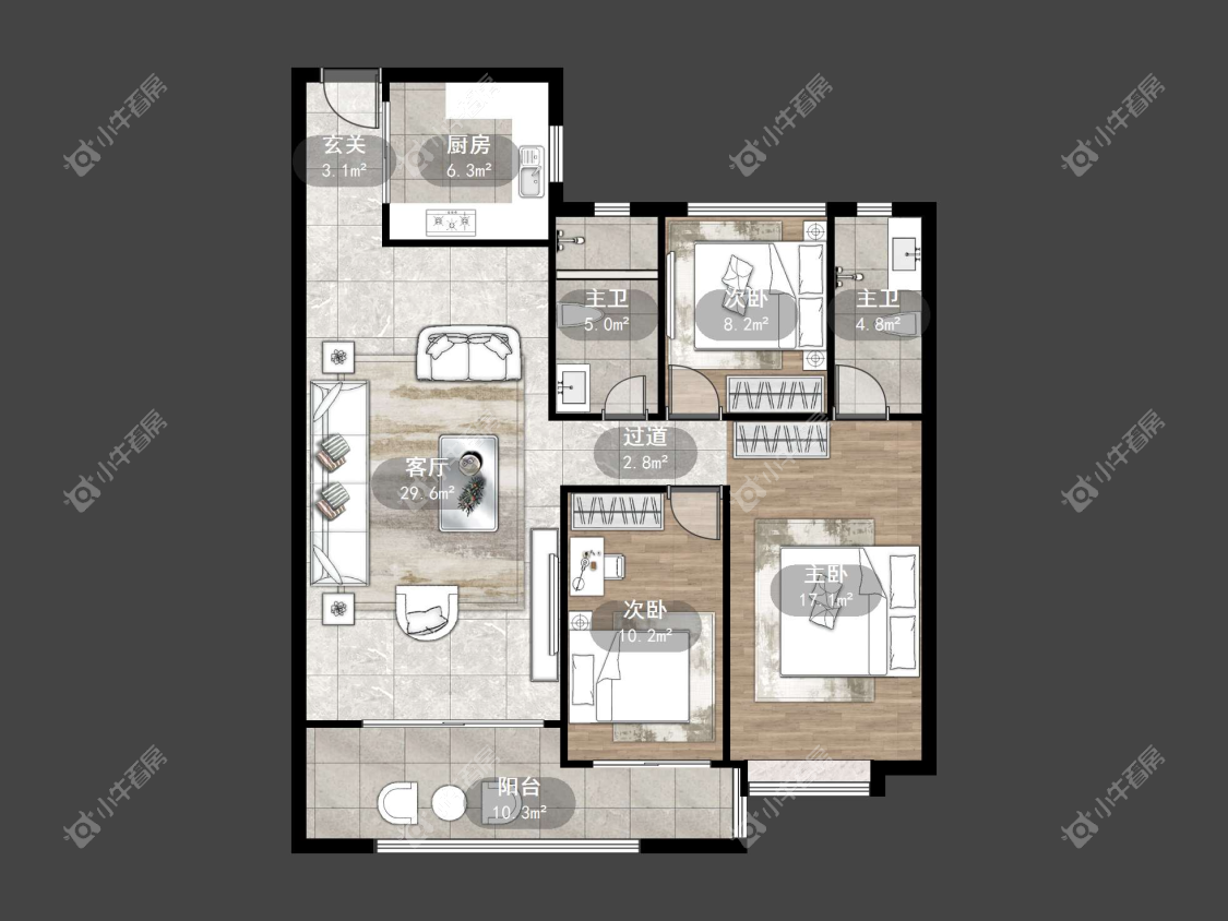 镇江恒大名都二三期在售二手房源户型图_小牛看房