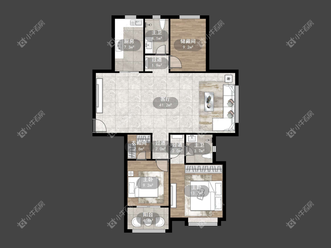 镇江吾悦华府（丹阳）在售二手房源户型图_小牛看房