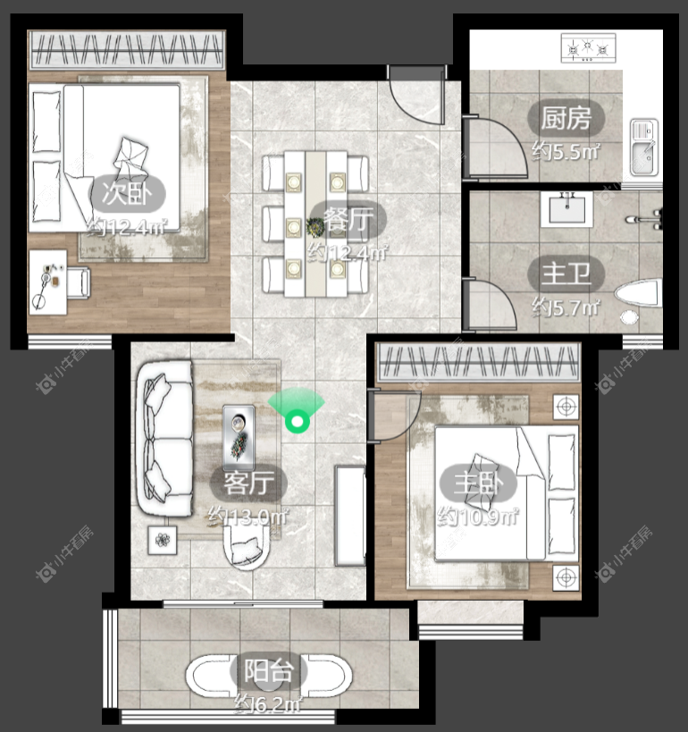 镇江天波城在售二手房源户型图_小牛看房