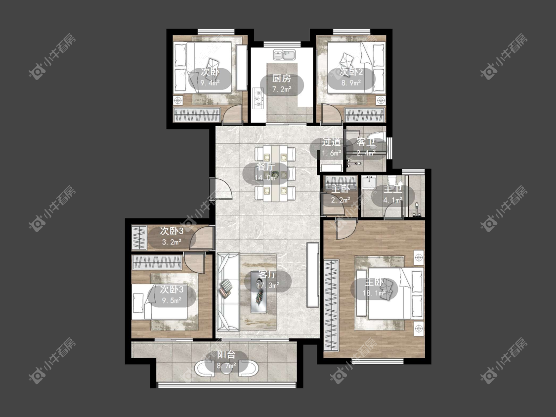 镇江中南熙悦城中南二期在售二手房源户型图_小牛看房