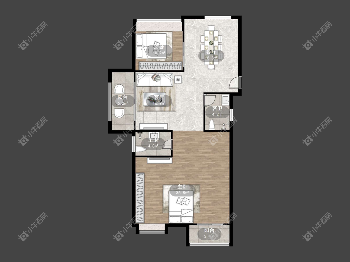 镇江华都幸福里在售二手房源户型图_小牛看房
