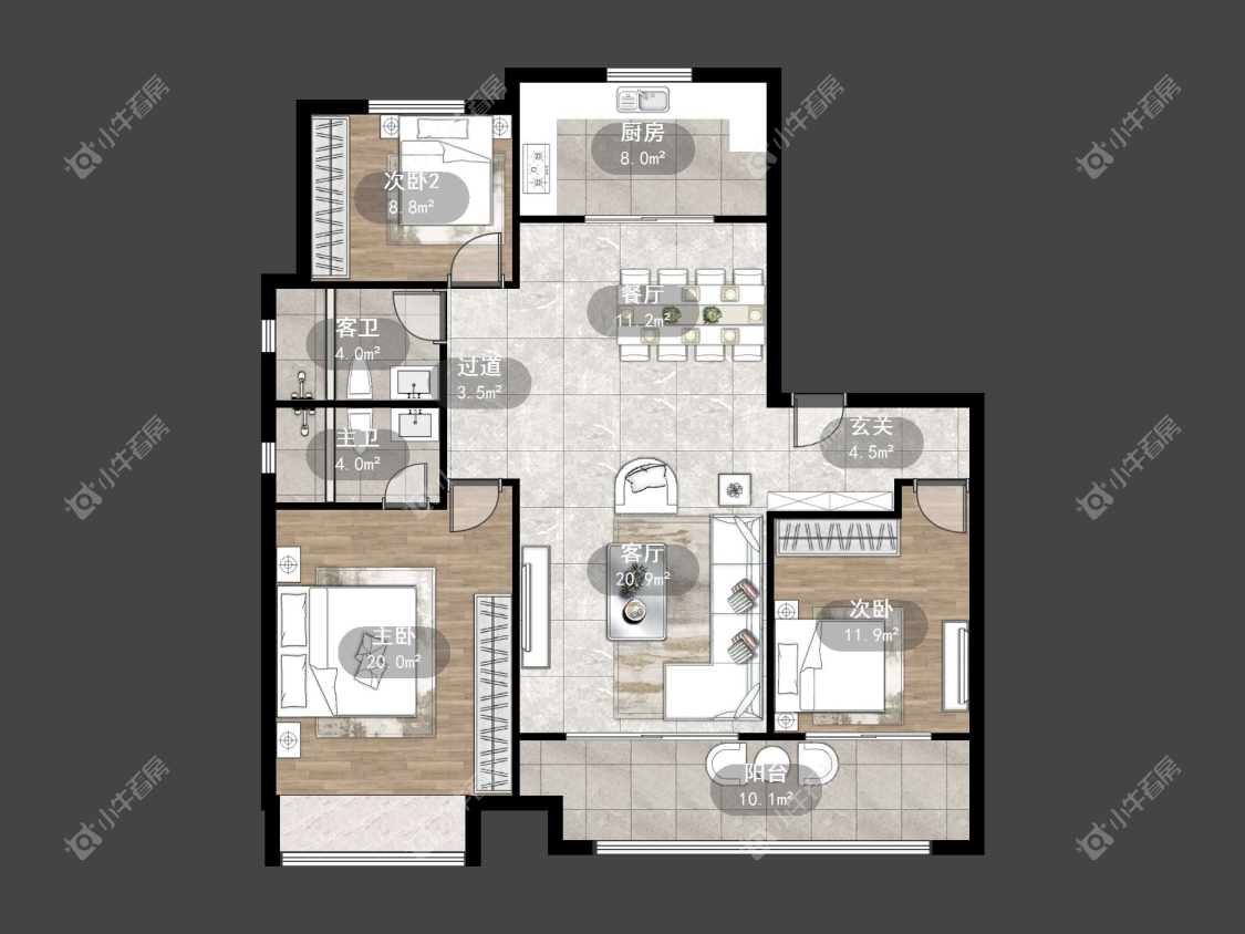 镇江吾悦华府金郡（丹阳）在售二手房源户型图_小牛看房