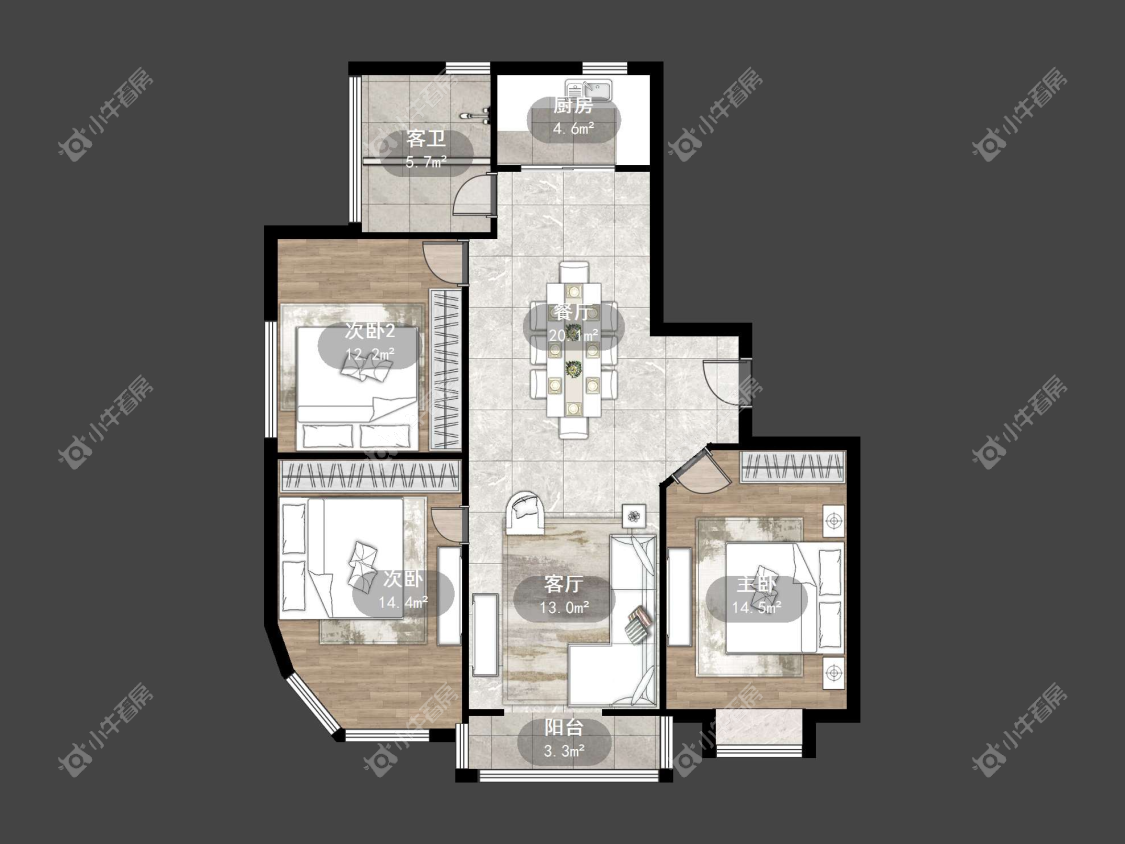 镇江澳都花城在售二手房源户型图_小牛看房
