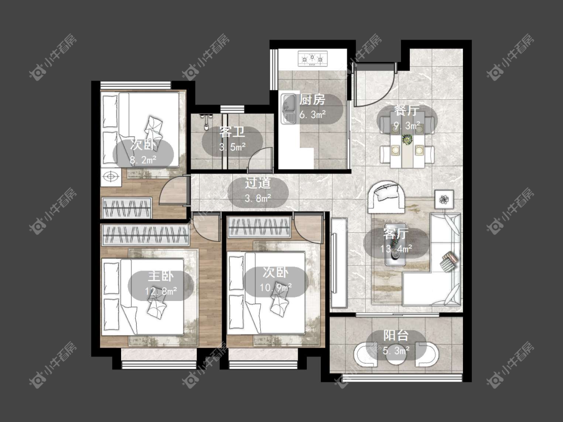 镇江中南君悦府中南一期在售二手房源户型图_小牛看房