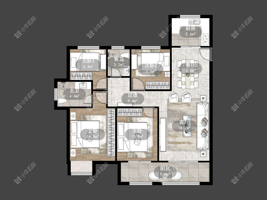 镇江中南君悦府中南一期在售二手房源户型图_小牛看房