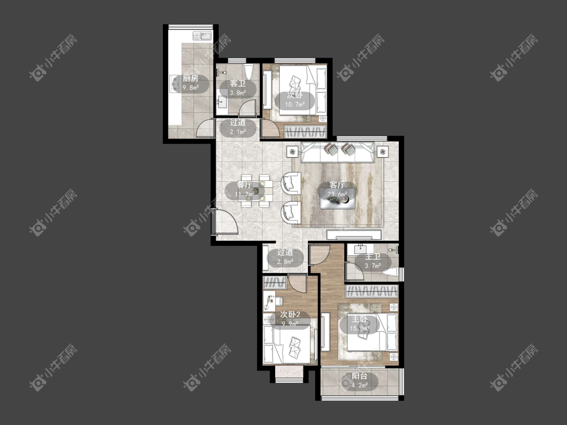 镇江金鼎城市花园在售二手房源户型图_小牛看房