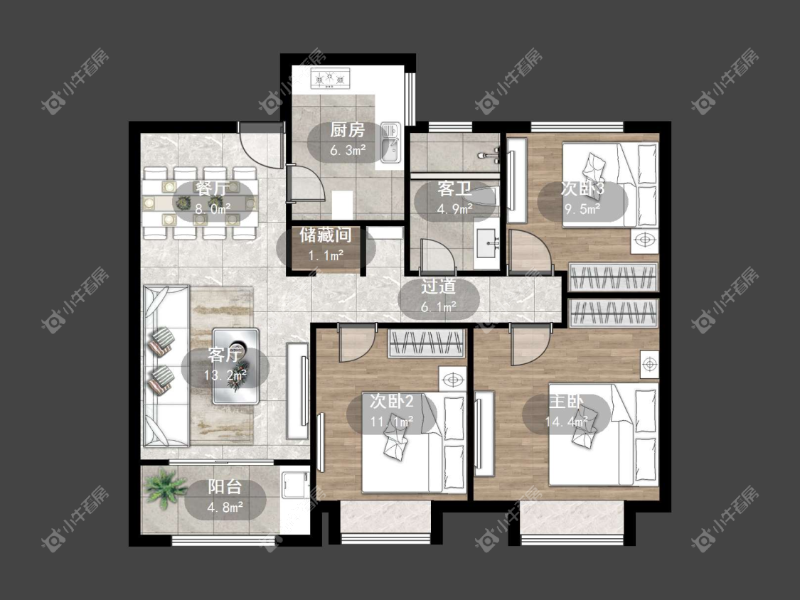 镇江爱家尚城在售二手房源户型图_小牛看房