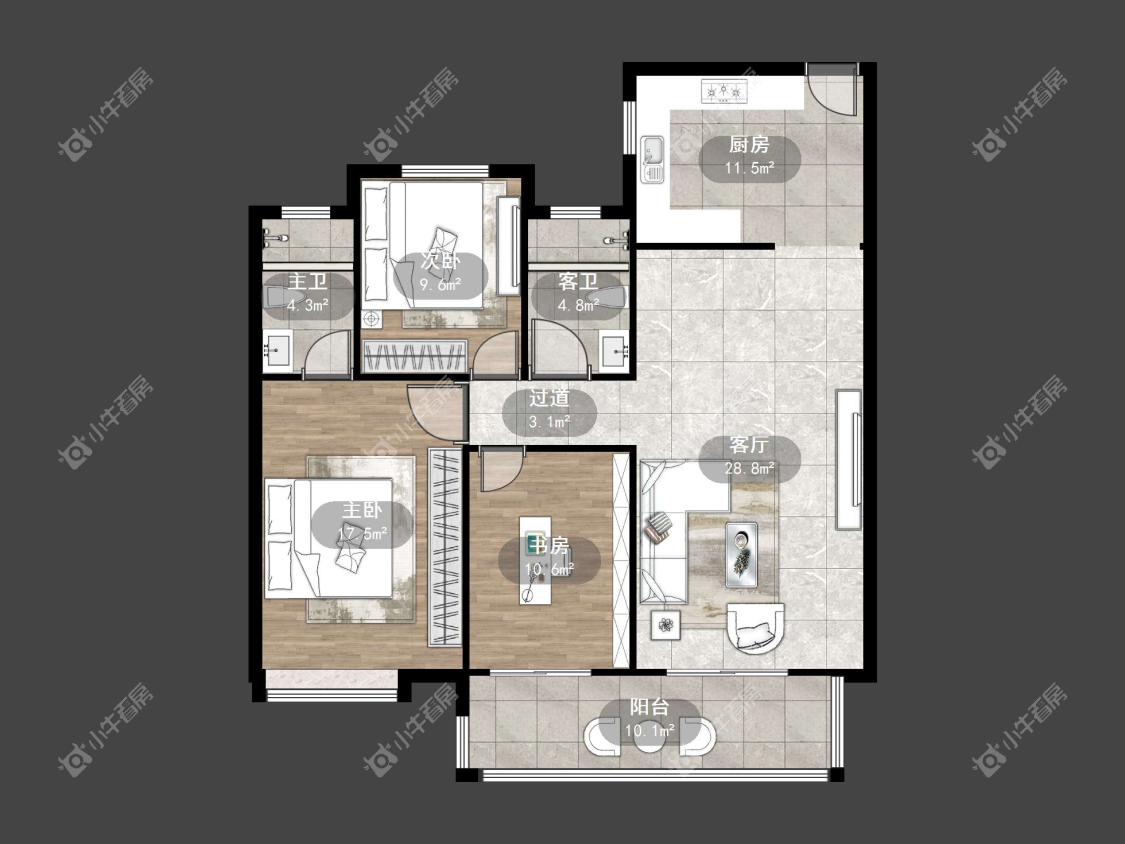 镇江汇金天地在售二手房源户型图_小牛看房