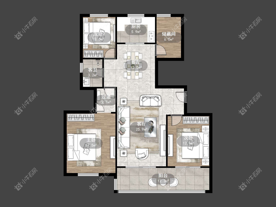 镇江天怡文华里在售二手房源户型图_小牛看房