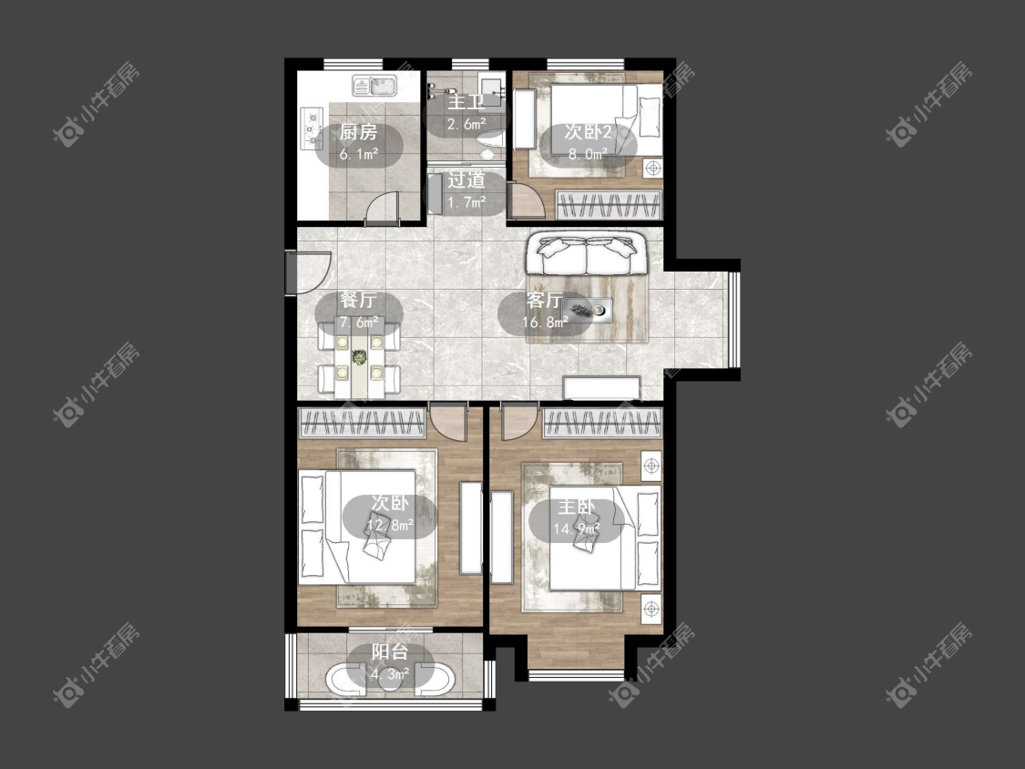 镇江紫荆花园在售二手房源户型图_小牛看房