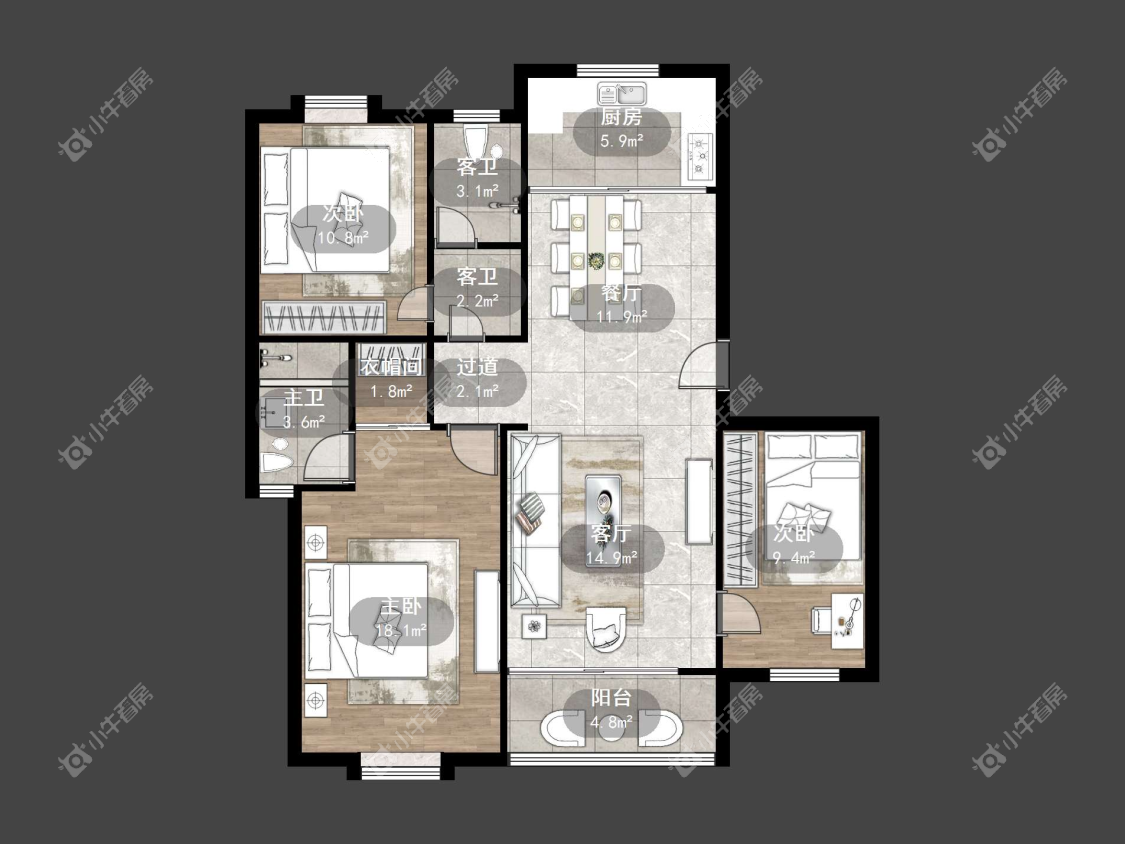 镇江普善人家在售二手房源户型图_小牛看房