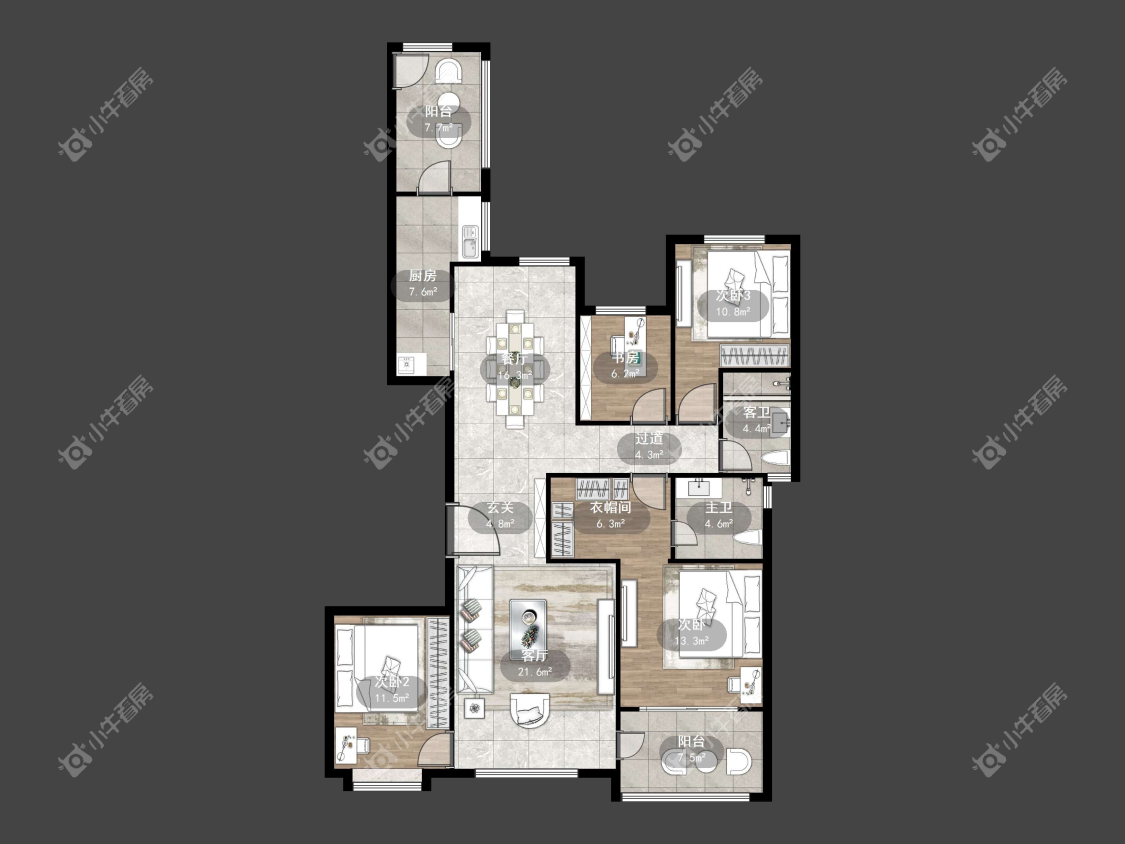 镇江恒大名都二三期在售二手房源户型图_小牛看房