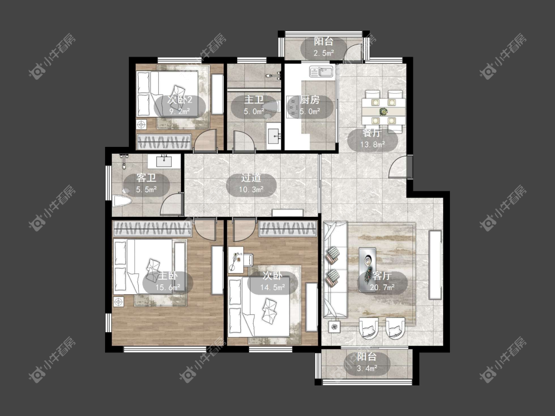 镇江天波城在售二手房源户型图_小牛看房