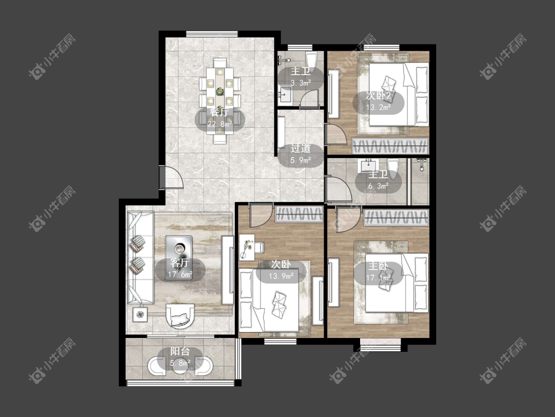 镇江迈村新城在售二手房源户型图_小牛看房