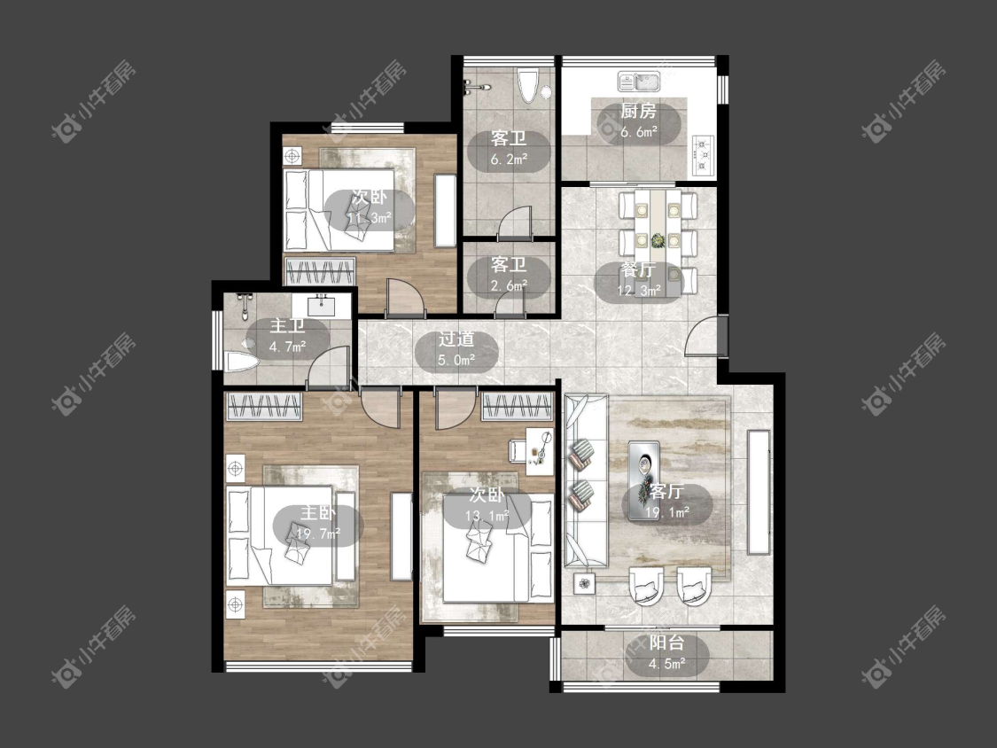 镇江天波城在售二手房源户型图_小牛看房