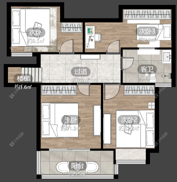 镇江天波城在售二手房源户型图_小牛看房