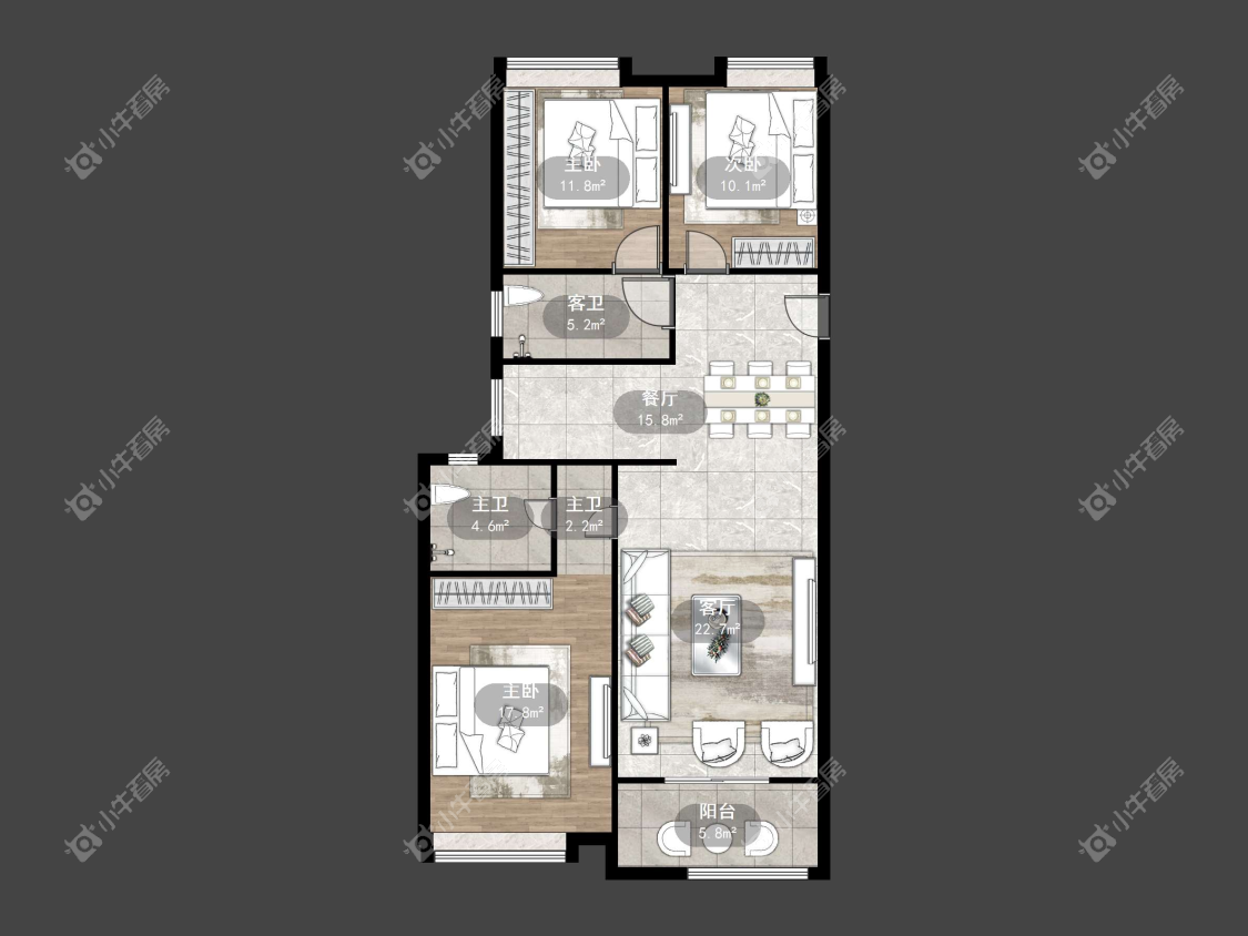 镇江汇金天地在售二手房源户型图_小牛看房